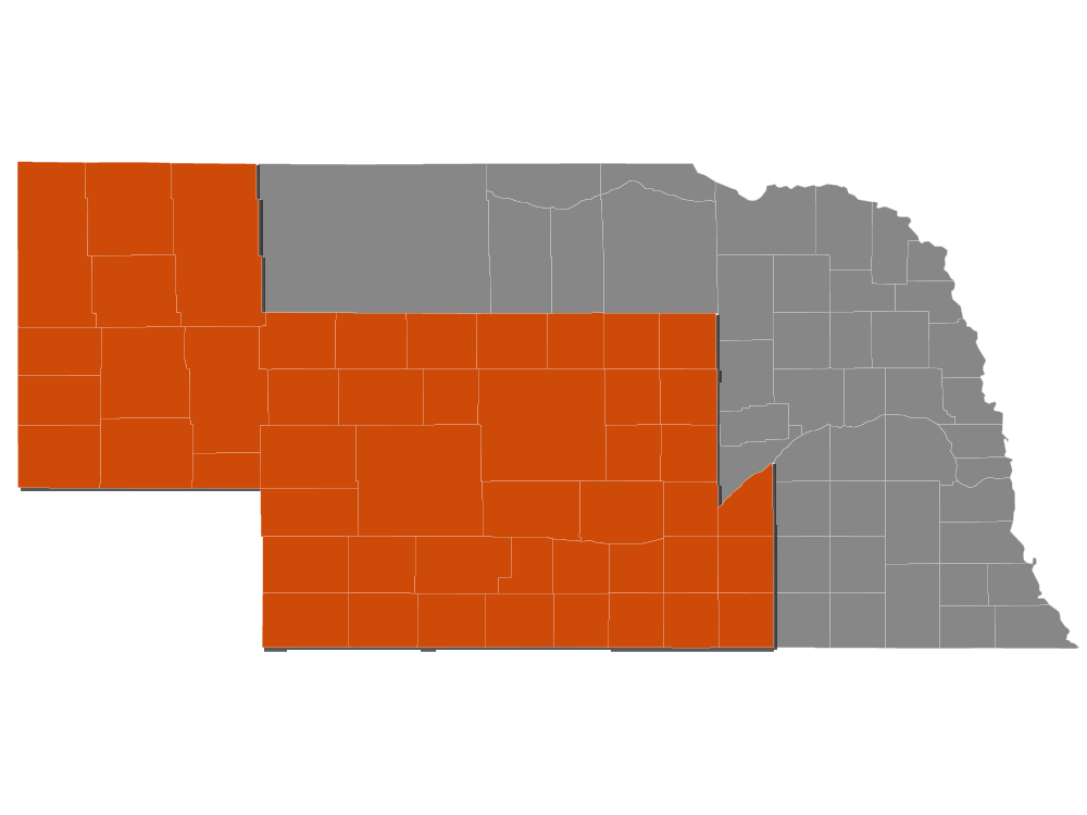 map of nebraska service area